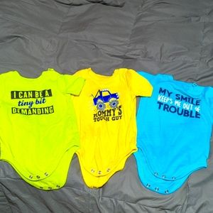Bright 12 month garanimal onesie lot